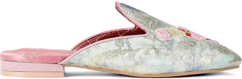 Kurt Geiger London Slippers met borduurwerk Zilver