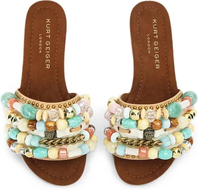 Kurt Geiger London Slippers verfraaid met kralen en Eagle-plakkaat Beige - Foto 3