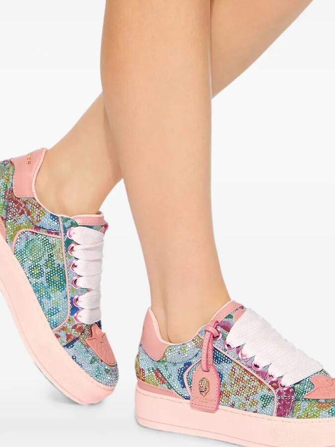 Kurt Geiger London Sneakers verfraaid met kristallen en bloemenprint Blauw - Foto 4