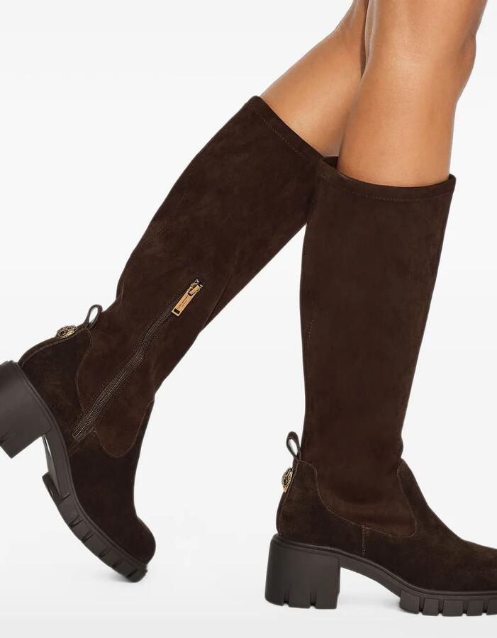 Kurt Geiger London Step knielaarzen met adelaar-plakkaat Bruin - Foto 2