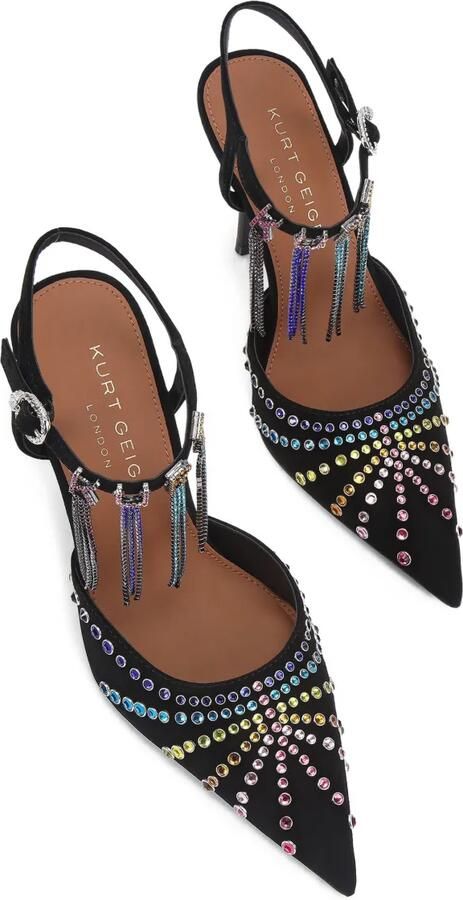 Kurt Geiger London Suède sandalen met kristallen Zwart - Foto 5
