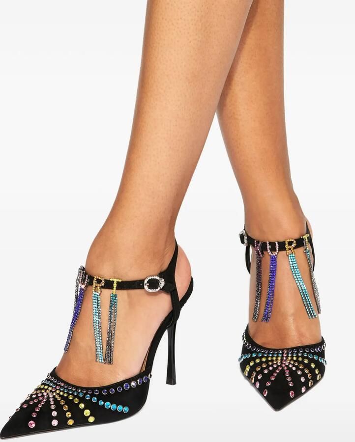 Kurt Geiger London Suède sandalen met kristallen Zwart - Foto 3