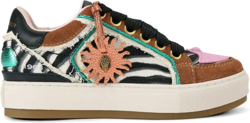 Kurt Geiger London Sunbeam Tag sneakers met zebraprint Bruin
