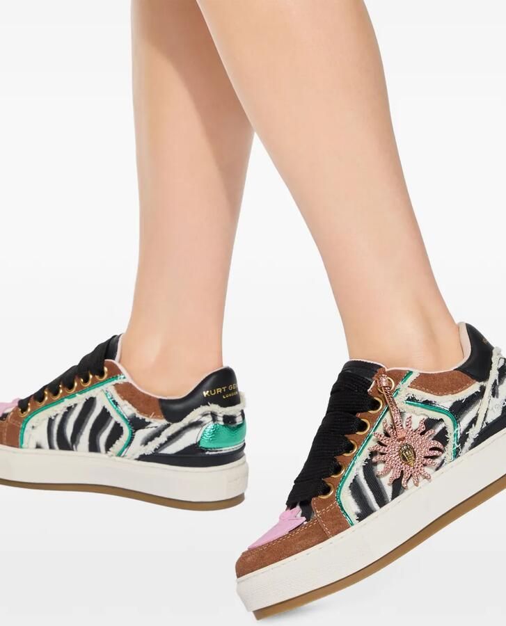 Kurt Geiger London Sunbeam Tag sneakers met zebraprint Bruin - Foto 4