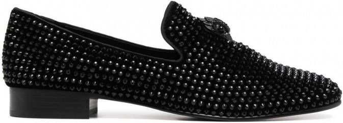 Kurt Geiger London Ace Stud loafers verfraaid met kristallen Zwart