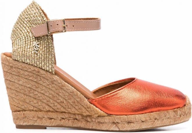 Kurt Geiger London Espadrilles met sleehak Oranje - Schoenen.nl