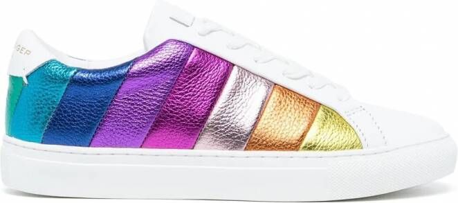 Kurt Geiger London Lane low-top sneakers met regenboogstreep Wit