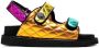 Kurt Geiger London Orson gewatteerde sandalen Goud - Thumbnail 1
