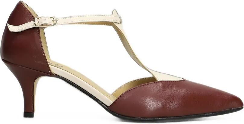 L Arianna Pumps met puntige neus en T-bar Bruin - Foto 1