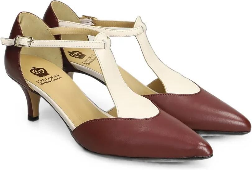 L Arianna Pumps met puntige neus en T-bar Bruin - Foto 4