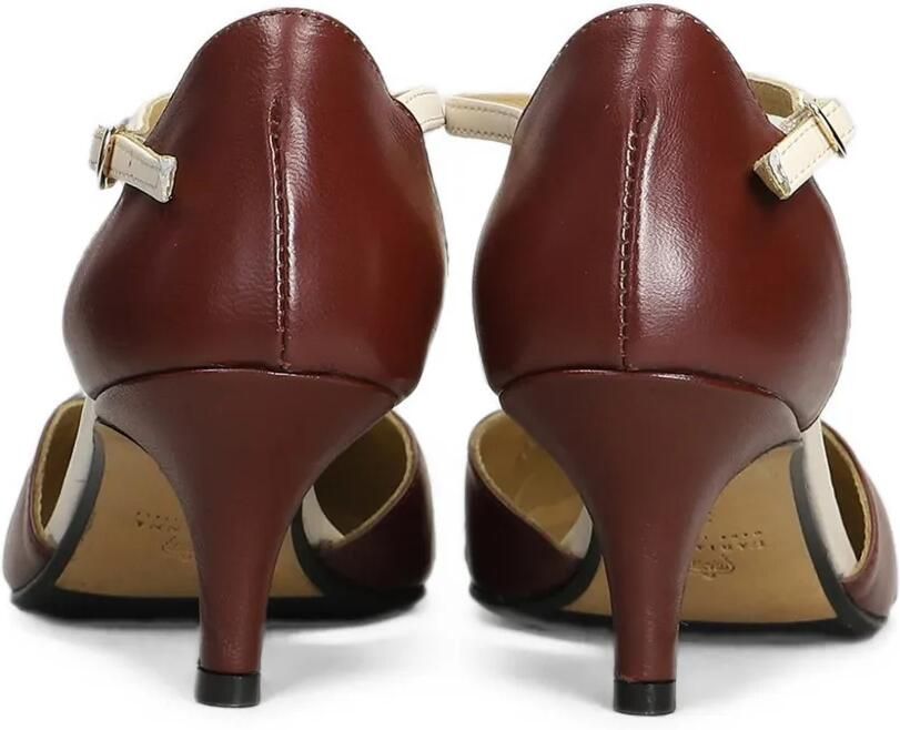 L Arianna Pumps met puntige neus en T-bar Bruin - Foto 3