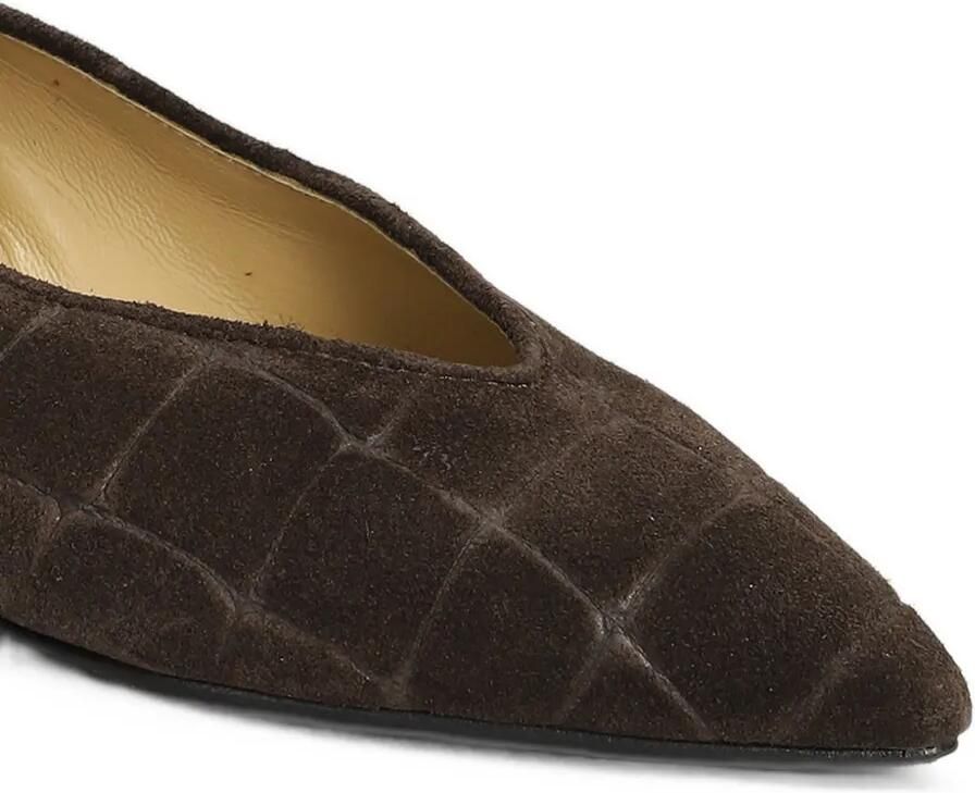 L Arianna Suède pumps met krokodillen-reliëf Bruin - Foto 2