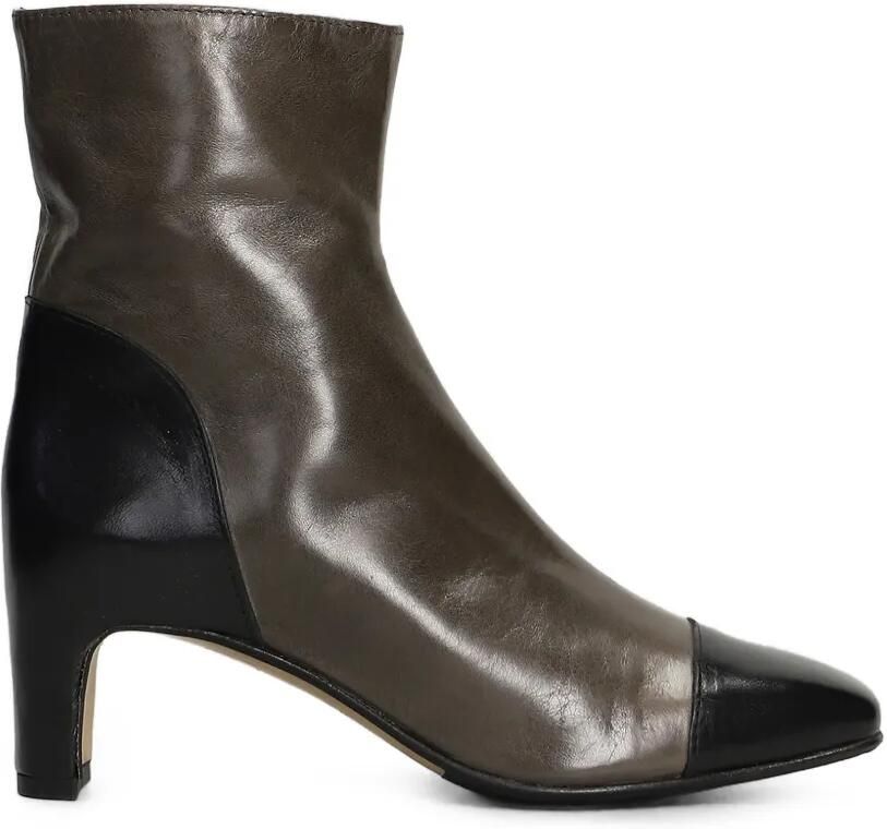 L Arianna Tweekleurige leren pumps Grijs
