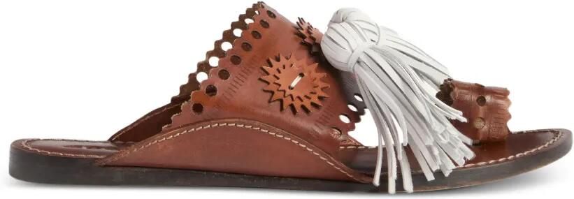 La DoubleJ Sandy slippers met kwastjes Bruin