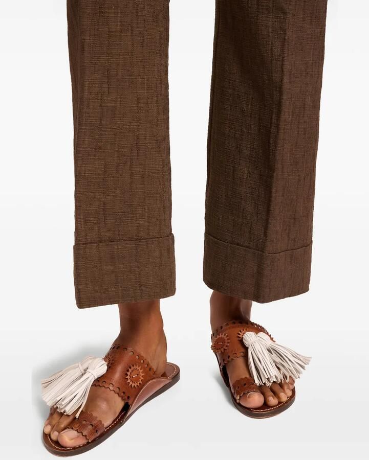 La DoubleJ Sandy slippers met kwastjes Bruin - Foto 3