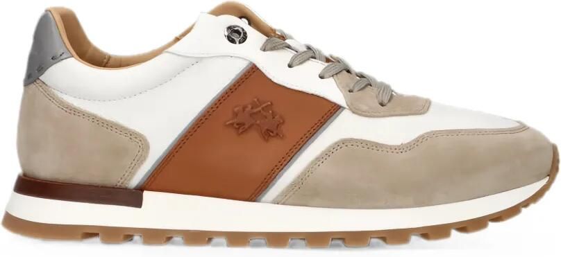 La Martina Heritage sneakers met suède vlakken Wit