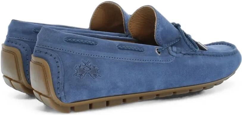 La Martina Napoli suède loafers Blauw