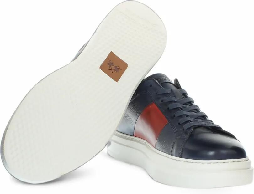 La Martina Todi leren sneakers met logo-reliëf Blauw - Foto 3