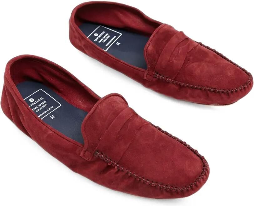 La Portegna Rodrigo slippers met penny-bandje Rood