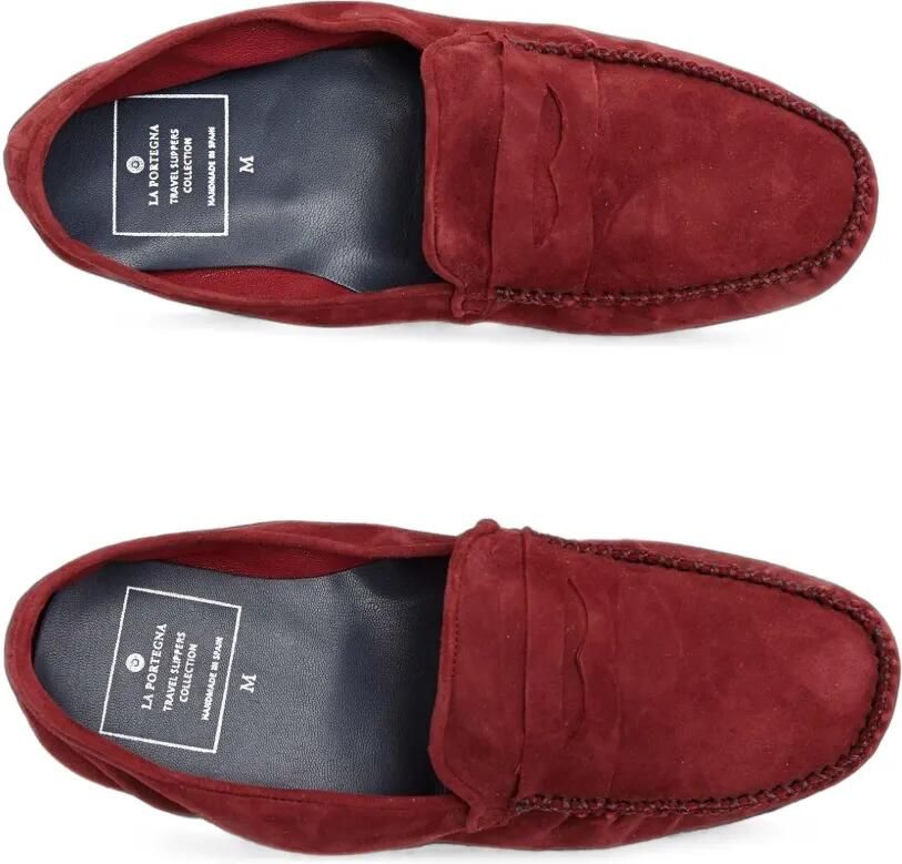 La Portegna Rodrigo slippers met penny-bandje Rood - Foto 2