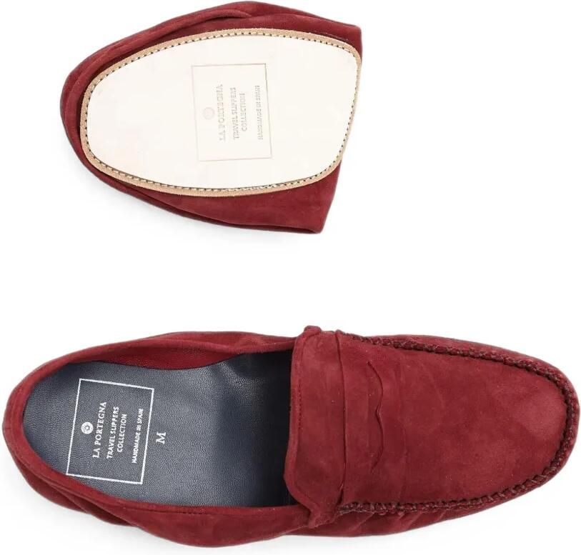 La Portegna Rodrigo slippers met penny-bandje Rood - Foto 3