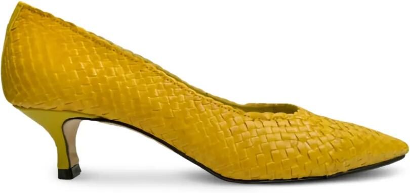 La-Rose Carol geweven pumps met hak Geel