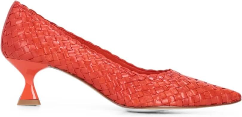 La-Rose Carol geweven pumps met puntneus Oranje