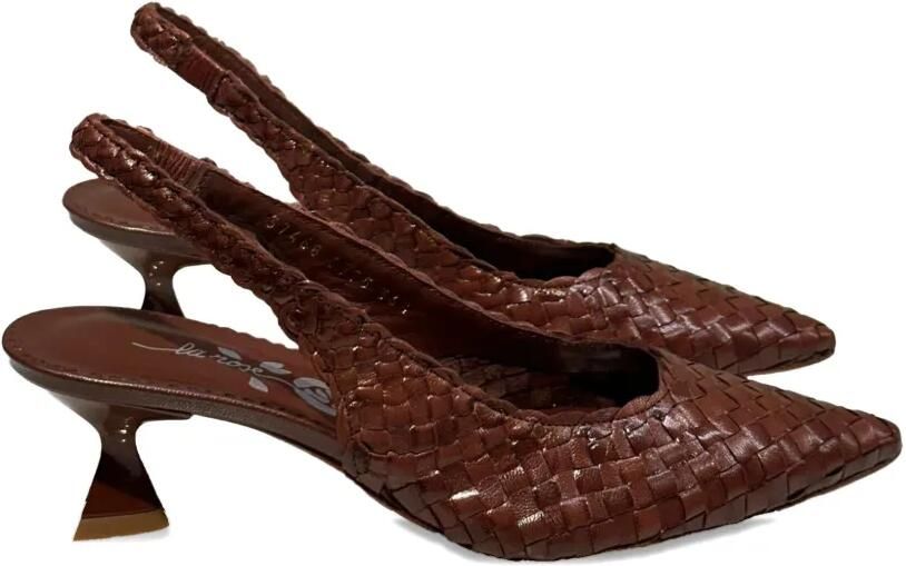 LA ROSE Carol geweven slingback pumps Bruin - Foto 2