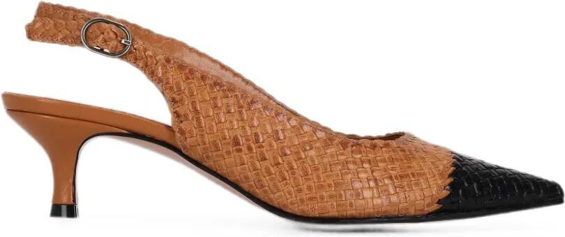 La-Rose Carol geweven slingback pumps Bruin