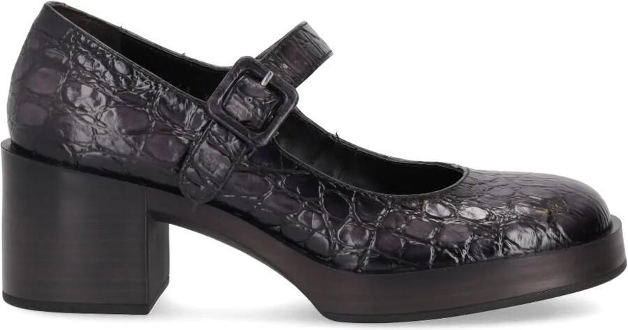 LA ROSE Cristin Mercedes pumps met reptiel-effect Zwart