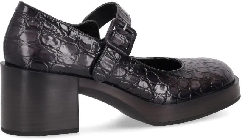 LA ROSE Cristin Mercedes pumps met reptiel-effect Zwart - Foto 4