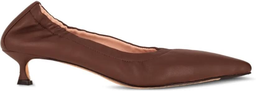 La-Rose Elastische leren pumps Bruin