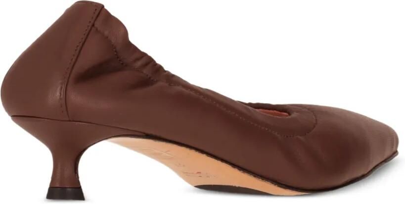 La-Rose Elastische leren pumps Bruin - Foto 2