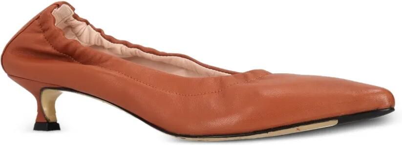 La-Rose Elastische pumps met puntige neus Oranje