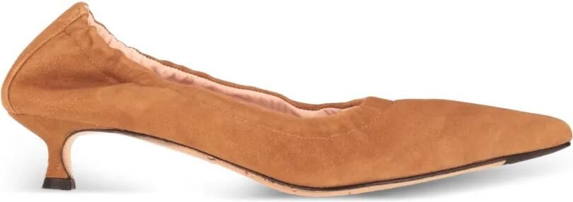 La-Rose Elastische pumps met puntige neus Oranje