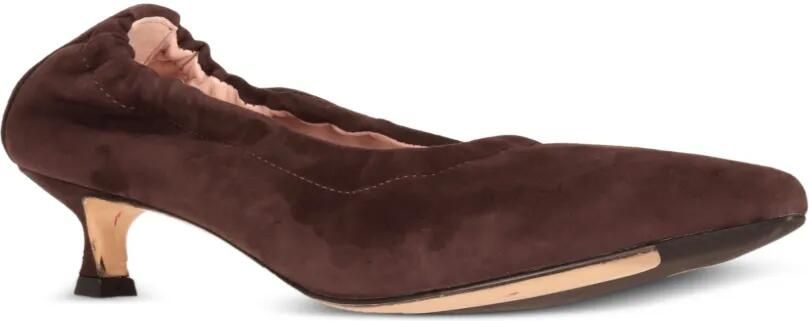La-Rose Elastische suède pumps Bruin - Foto 4