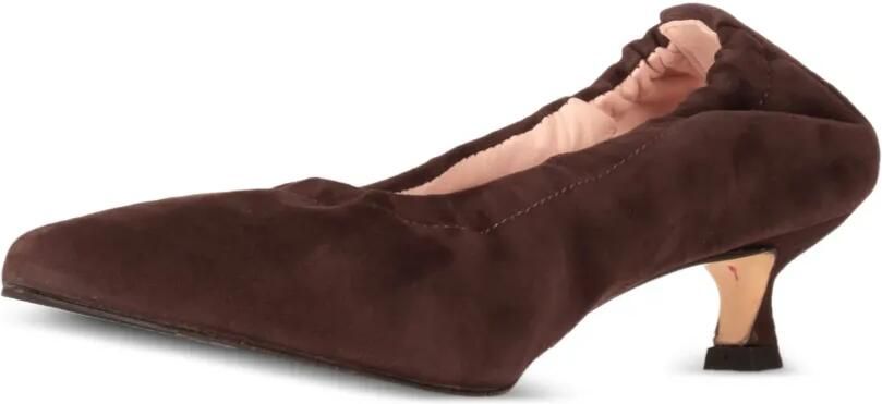 La-Rose Elastische suède pumps Bruin - Foto 3