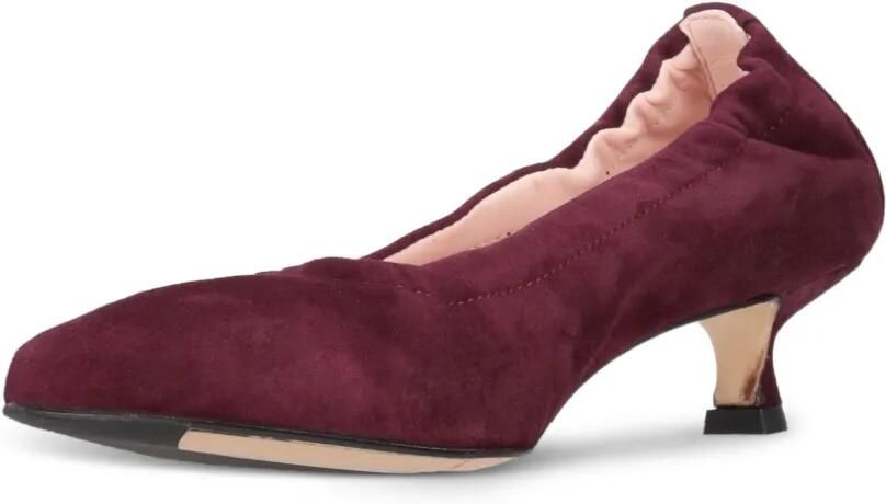 La-Rose Elastische suède pumps Bruin