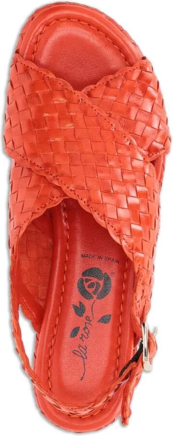 La-Rose Geweven sandalen met plateauzool en gekruiste bandjes Oranje - Foto 5