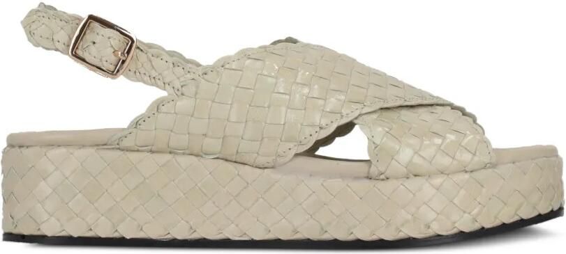La-Rose Geweven sandalen met plateauzool en gekruiste bandjes Wit