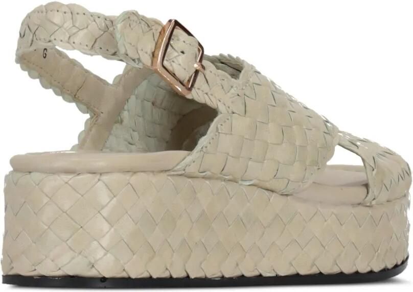La-Rose Geweven sandalen met plateauzool en gekruiste bandjes Wit - Foto 2