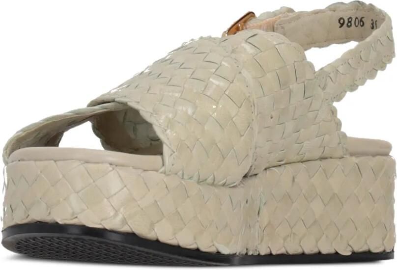 La-Rose Geweven sandalen met plateauzool en gekruiste bandjes Wit - Foto 3