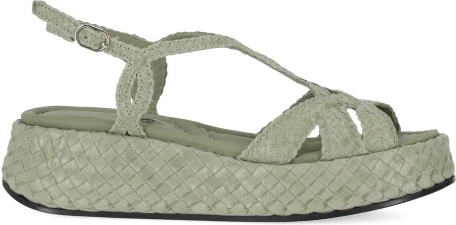 La-Rose Maui sandalen met plateauzool Groen
