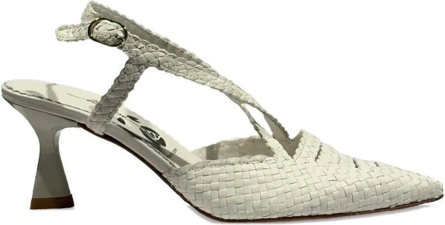 La-Rose Moritz geweven pumps met puntneus Wit