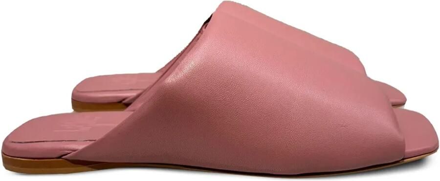 La-Rose Platte sandalen van nappa leer Roze