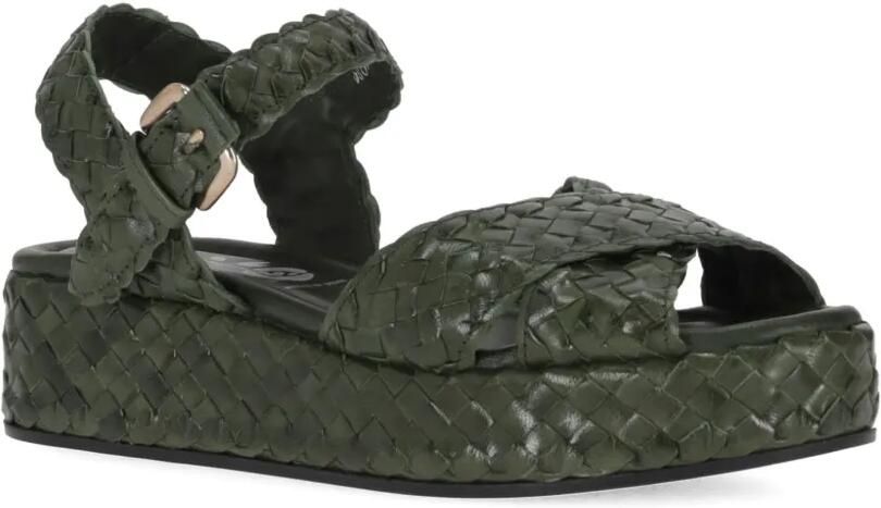 La-Rose Sandalen met sleehak Groen