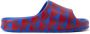 Lacoste Slippers met geometrische print en open neus Blauw - Thumbnail 1