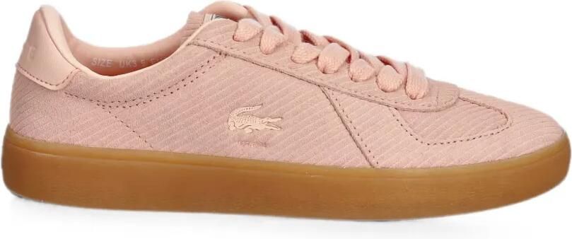 Lacoste Baseshot Pro sneakers met geribbelde textuur en logo-patch Roze