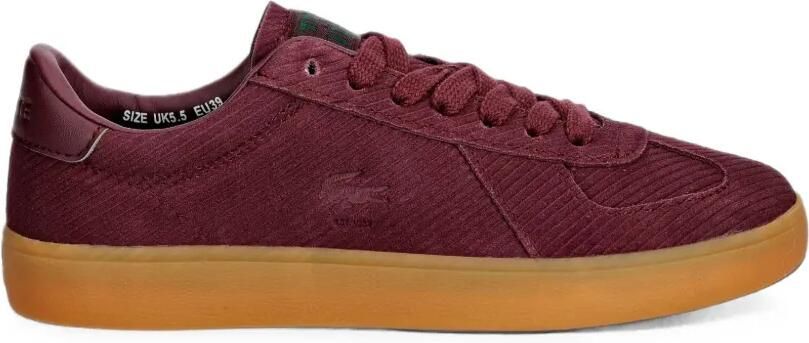 Lacoste Baseshot Pro sneakers met ribfluwelen effect Rood