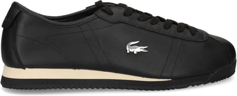 Lacoste Club-Low leren sneakers met logo-plakkaat Zwart